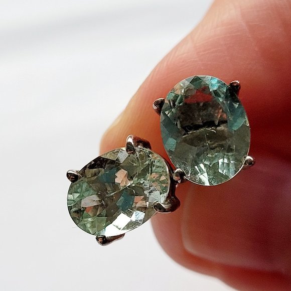 Afghan Natural Aquamarine Earrings set in 14 kt White Gold, 3.60 CT - Picture 2 of 6
